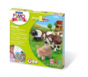 FIMO "Kids Form Play" gyurma készlet 4x42g égethető farm (8034 01)